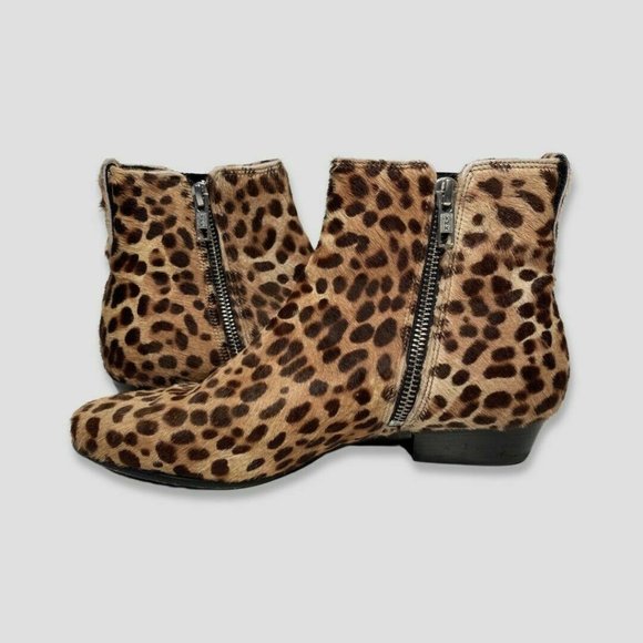 Isabel Marant Etoile Pony Hair Booties 39 Leapord Booties Size 9 US Worn Once - Picture 1 of 2
